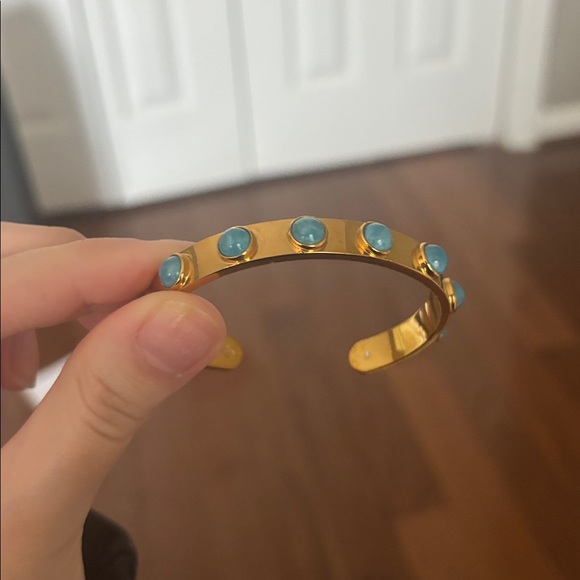 Kate spade tagalong cuff bracelet turquoise and gold - Picture 3 of 5